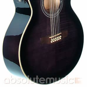 Ibanez AEL2012E TKS 12 String Electro Acoustic Guitar Transparent Black Sunburst Reverb