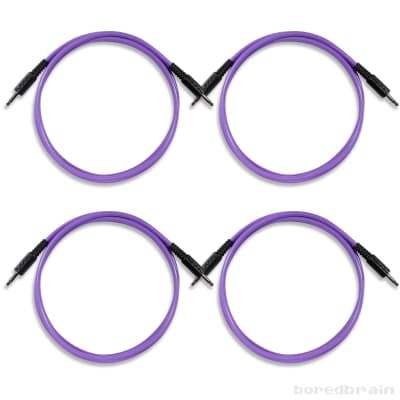 Boredbrain 48-inch 4-Pack Eurorack Modular Patch Cables 3.5mm TS Amethyst Purple image 1