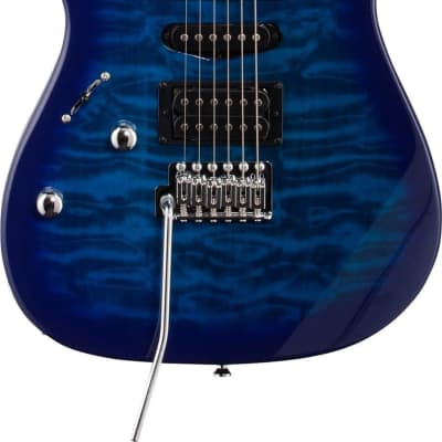 Ibanez GRX70QAL RG Gio Left-Handed Electric Guitar, Transparent Blue Burst image 2