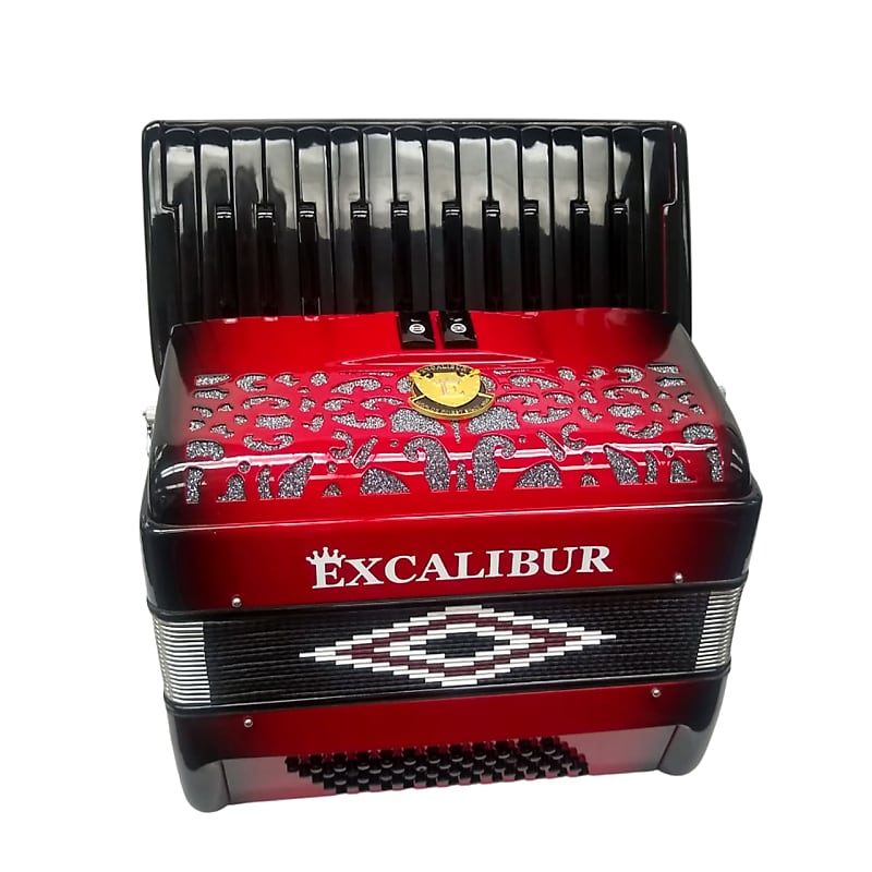 Excalibur Super Classic PSI Series Red Fade 60 Bass Piano Accordion image 1
