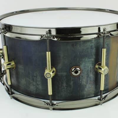 HHG Drums 14x7 Raw Plate Steel Snare, Oxide Patina image 6