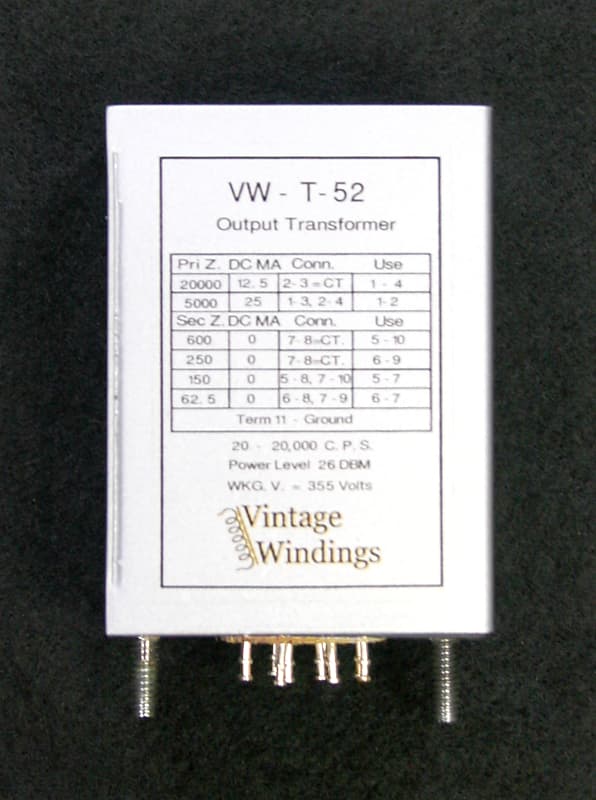 Vintage Windings T-52 Tube Output Transformer New - Triad Type HS-52
