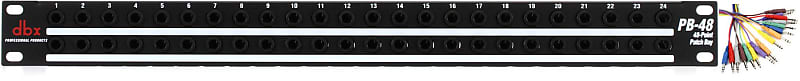 dbx PB-48 48-point 1/4 inch TRS Balanced Patchbay  Bundle with Hosa CSS-802 8-channel 1/4-inch TRS Male Snake - 6.6 foot image 1