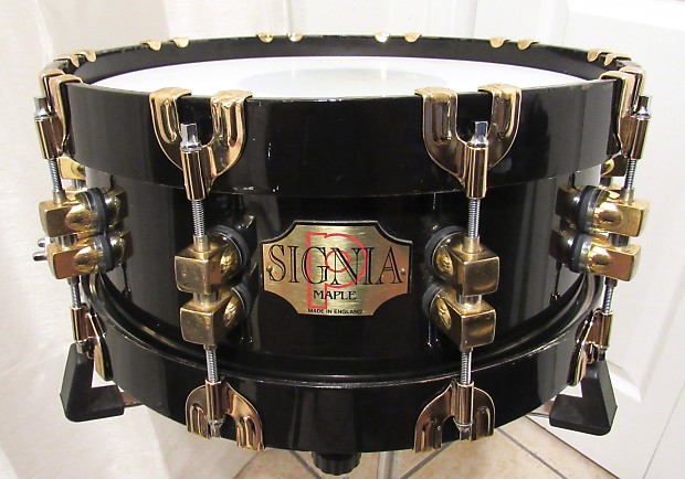 Premier 75th Anniversary Signia 14x5.5" 10-Lug Maple Snare Drum with Wood Hoops 1997 image 1