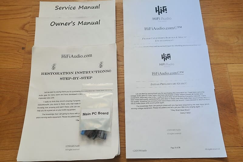 Pioneer SG-9 restoration kit filter capacitor repair rebuild fix  			