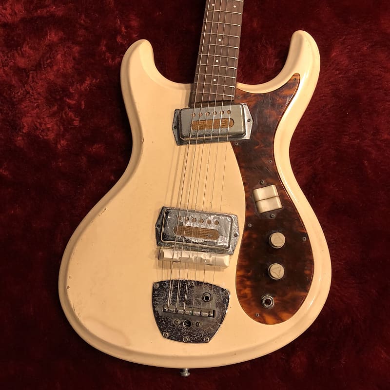 c.1960s-1970s Guyatone LG-50T Mosrite Style MIJ Vintage Guitar  “Ivory” image 1