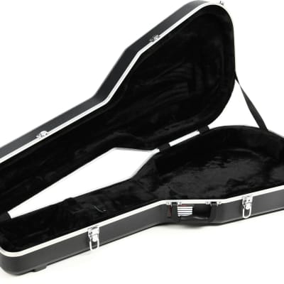 Gator Deluxe ABS Molded Acoustic Guitar Case - Black  Bundle with Gator Frameworks GFW-GTR-HNGRBLK Wall Mount Guitar Hanger - Black image 2