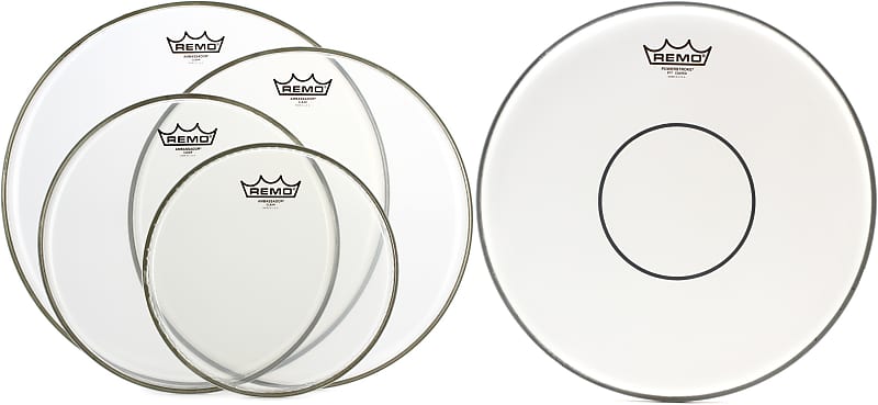 Remo Ambassador Clear 4-piece Tom Pack - 10/12/14/16 Inch | Reverb