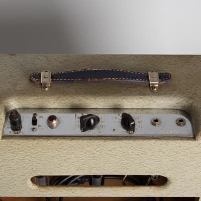 White Tube Amplifier, made by Fender (1962), ser. #AS-00714. image 5