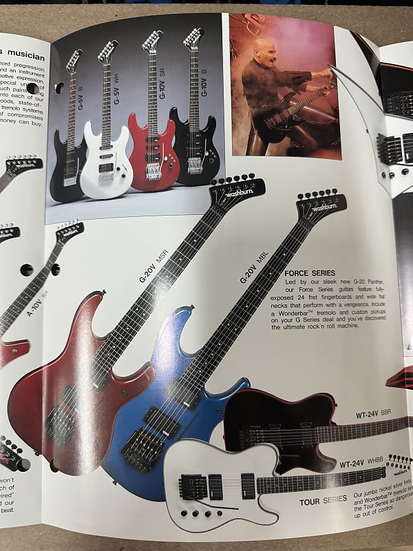 Washburn Guitar & Bass Catalog 1985 A-5V 20V 10V G-20V Force