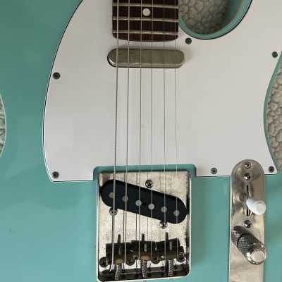 Banning Guitars Telecaster 2015 - mint green with white pick guard and double binding image 8