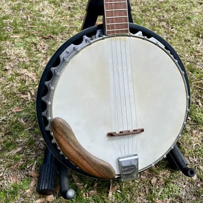 Unknown Brand Vintage 5 String Banjo - Cherry w/Ebony pick guard image 3