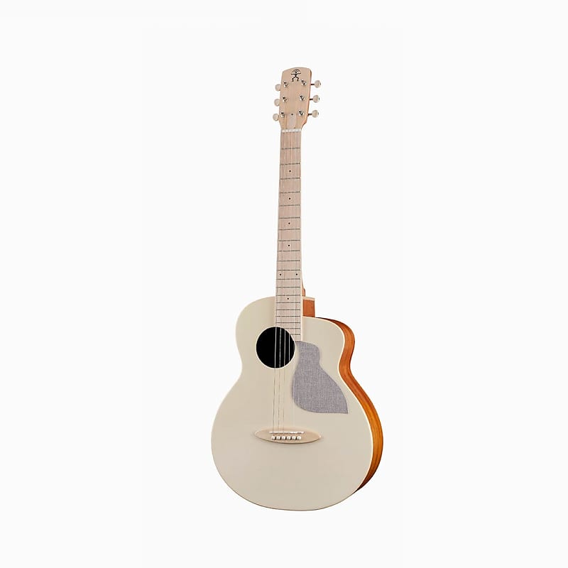 aNueNue Solid Top Bird MC10 AME Almond Milk Acoustic Guitar White