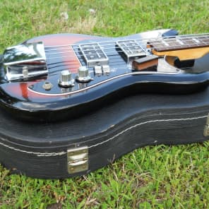 Vintage 60s Domino Teisco EB-120 Bass Guitar, Japan, 2 Pickup, Plays EXC, OHSC!! Free USA Shipping! image 11