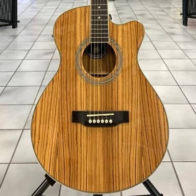 Chord Native Series Zebrano Electro Cutaway Acoustic N5Z, Natural, Rosewood for sale