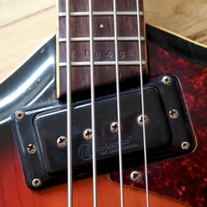 1966 Mosrite Joe Maphis Vintage Hollowbody Electric Bass Guitar Sunburst image 10