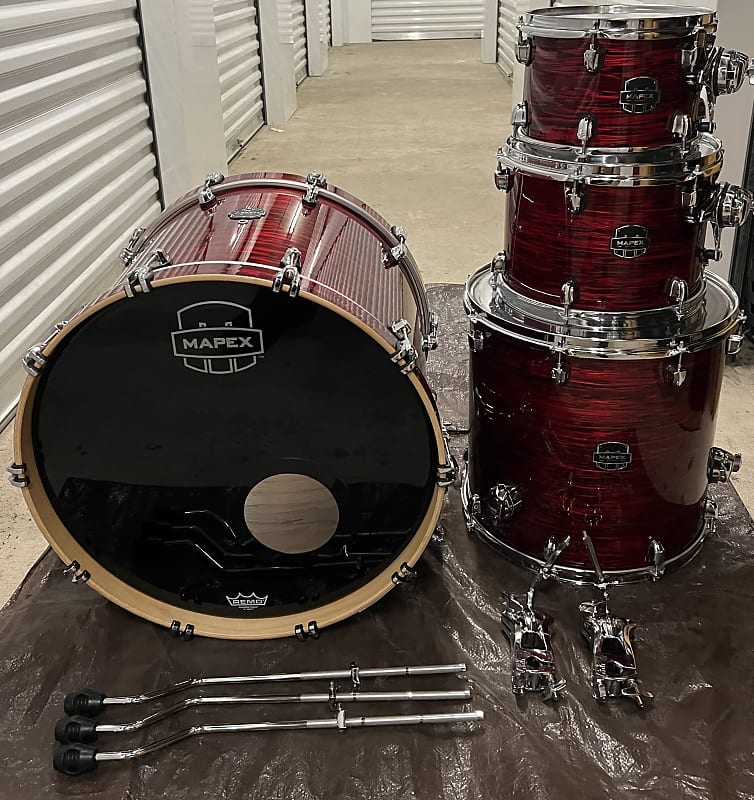 Mapex Saturn V (4 Piece Shell pack) Drums Only ! Strata Red Nice ! Rare  Finish!