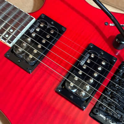 ESP LTD M-200FM Floyd Rose Flame Red Electric Guitar image 7