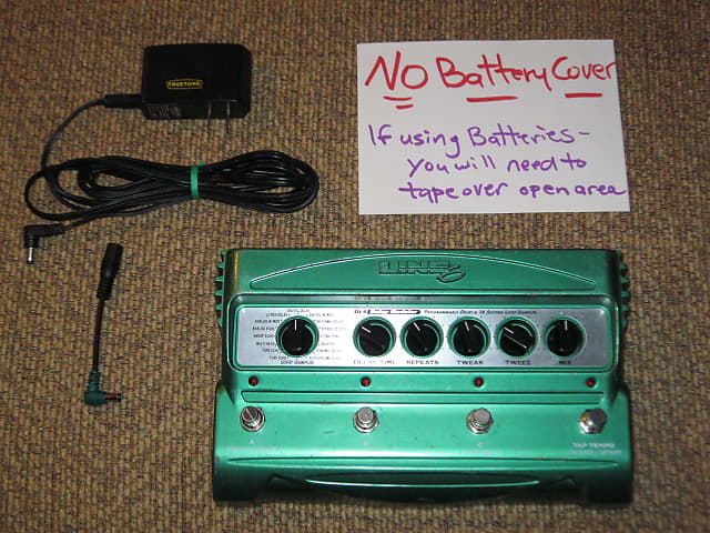 used Line 6 DL-4 Modeler [NOT DL4 MkII ver] from 1999 or early 2000s, + used Truetone adapter & clean 1 SPOT L6 Converter, MISSING the battery cover, if using batteries you'll need to cover battery compartment opening with tape (NO box / NO paperwork) image 1