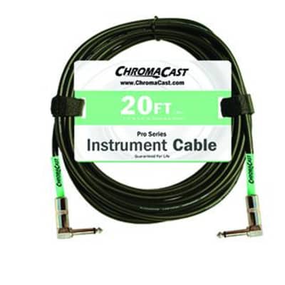 ChromaCast Pro Series Instrument Cable, Angle - Angle, Surf Green, 20 foot image 1