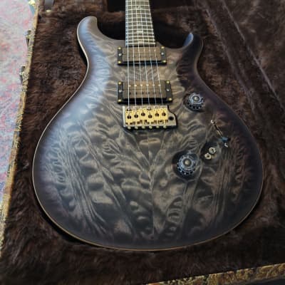 PRS Wood Library Custom 24 . Quilt 10-Top . Charcoal Purple Stain / Satin Finish . Paul Reed Smith . PRS Custom 24 . PRS Wood Library . PRS Satin Finish . PRS Brown Paisley Case image 1