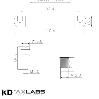 KD by AxLabs 7-String Tune-O-Matic & Stop Tailpiece - Chrome image 4