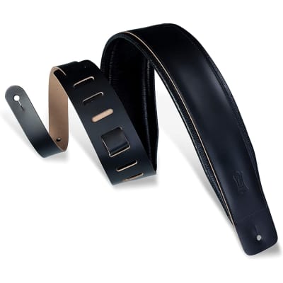 Levy's DM1PD Padded Leather Guitar Strap - Black image 1