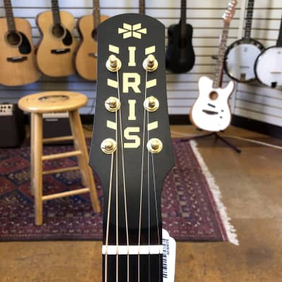 Iris Guitars DE-11 Dan Erlewine Model Parlor Acoustic Sunburst 2022 Floor Model w/Screw-down Capos, Hard Case image 7