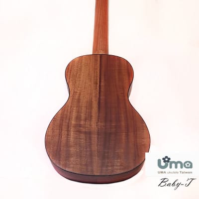 Uma Taiwan Baby-T all Acacia koa Long-scale neck Concert ukulele with  armrest image 2