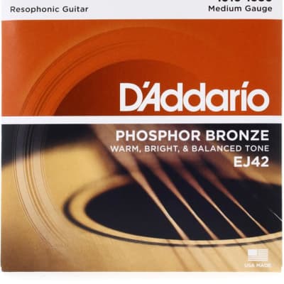D'Addario 16-56 Medium Resophonic, Phosphor Bronze Resophonic Guitar Strings image 1