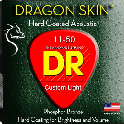 Dr Strings DSA-11 Dragon Skin - Clear Coated Acoustic Guitar Strings - Custom Light 11-50 image 1