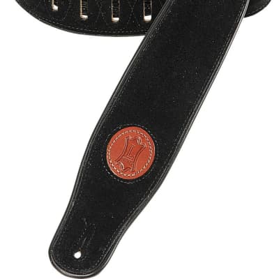 Levy's MSS3-BLK Suede Leather Guitar Strap, Black image 1