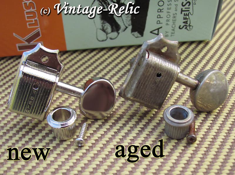 aged Kluson nickel tuners RELIC'D for Fender Custom Shop Strat