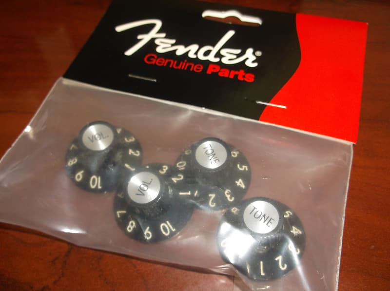 Genuine Fender Knobs For '72 Tele Custom (2 Volume, 2 Tone), 005-4521-049 image 1