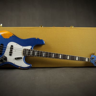 Fender Japan '75 Reissue Jazz Bass Relic, Amparo Blue Nitro image 6
