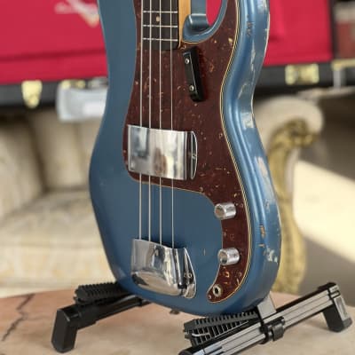 Immagine Fender Custom Shop 64 PRECISION BASS RELIC® Aged Lake Placid Blue - 3