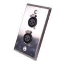 Seismic Audio Stainless Steel Wall Plate -Dual XLR Female Connectors