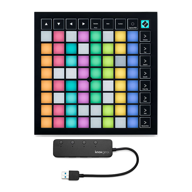 Novation Launchpad X Grid Controller for Ableton Live with Knox 3.0 4 Port USB HUB image 1