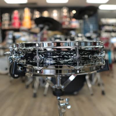 DW Collector's 3.14 x 14" SSC Maple Pi Snare Drum (Black Oyster Glass w/ Chrome Hardware) image 4