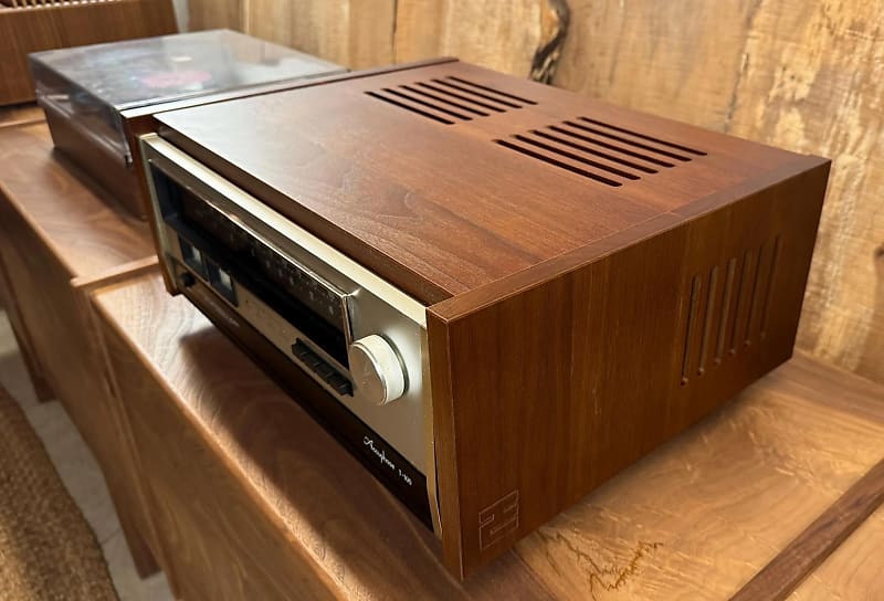 Accuphase Solid Walnut Custom Cabinet, C-200, P-300, T-100 (Pre-Order)  			