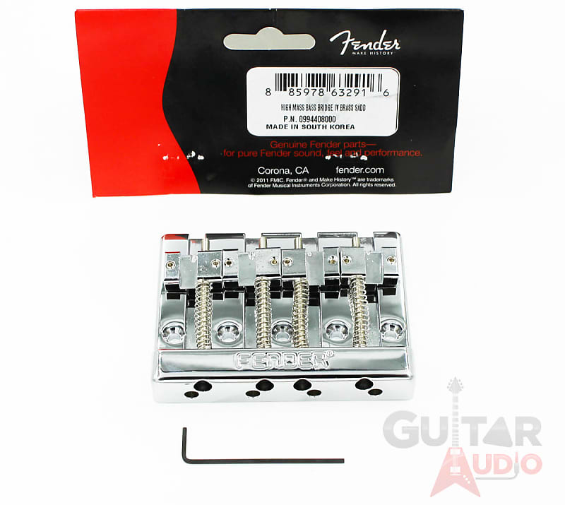 Fender 099-4408-000 HiMass 4-String Bass Bridge Assembly with Brass Saddles  | Reverb