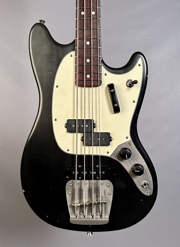 Nash MB/J-63 Mustang Precision Jazz Bass - Black image 1