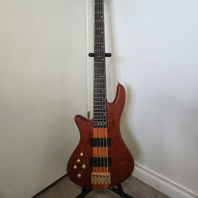 Schecter Stiletto Studio-5  LH Active 5-String Bass Left-Handed 2014 - Honey Satin image 1