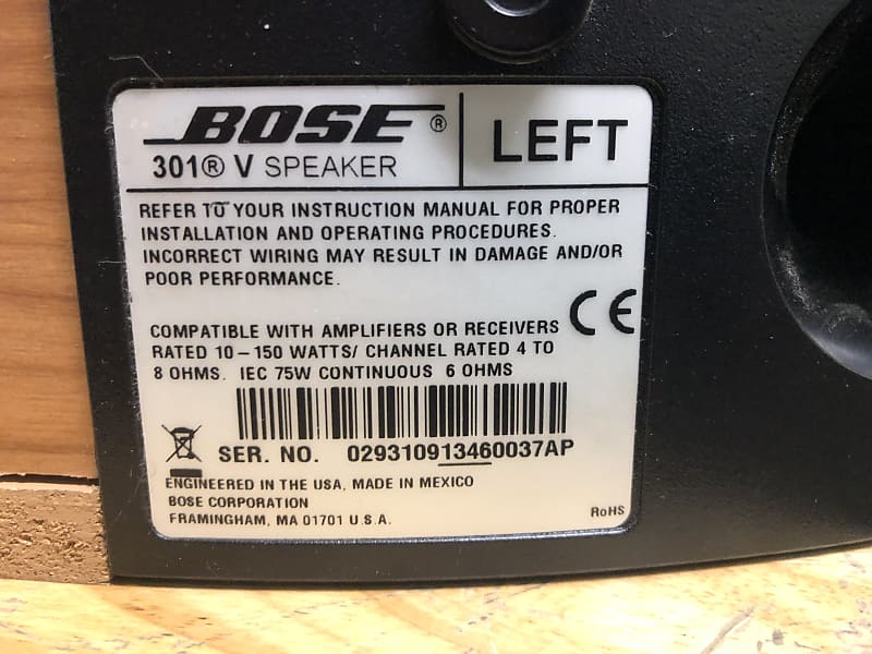 Bose store 301 wattage