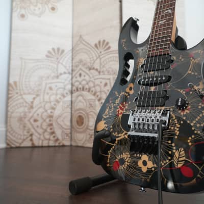 Ibanez JEM77-FP2 Steve Vai Signature Black Floral Pattern 2 | Reverb