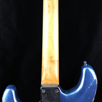 Custom/Hybrid Stratocaster, Heavy Relic, Blue Ice Metallic over 3-Tone Sunburst image 10