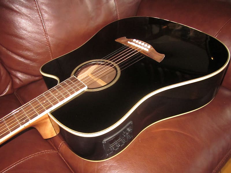 Tagima Acoustic Dreadnought Steel String Cutaway Guitar WS 20 EQ-BK image 1