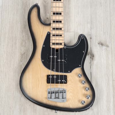 Mayones Jabba Bassic 4 Bass, Maple Fretboard, Trans Natural Black Burst Matt image 1