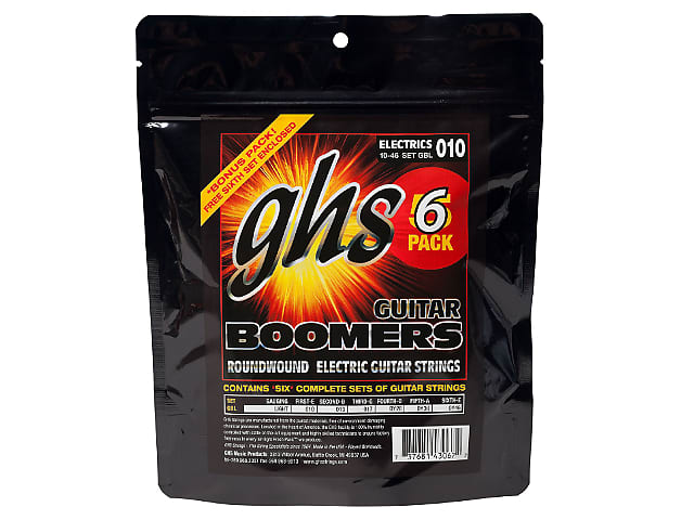 6 Pack GHS GBL Boomers Electric Guitar Strings Light 10-46 image 1