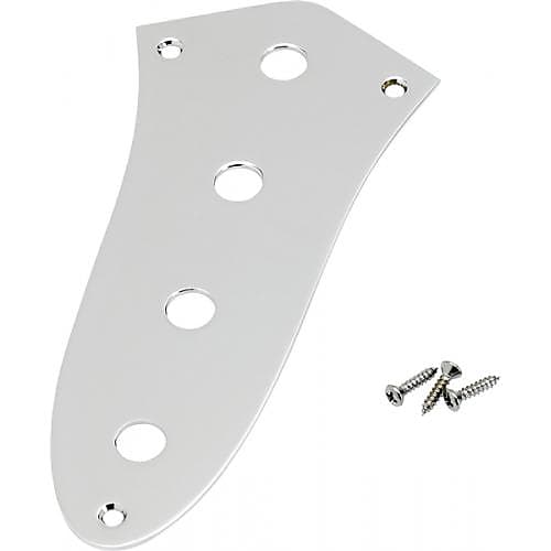 Chrome Control plate - Fender®, for Standard J-Bass, Chrome image 1